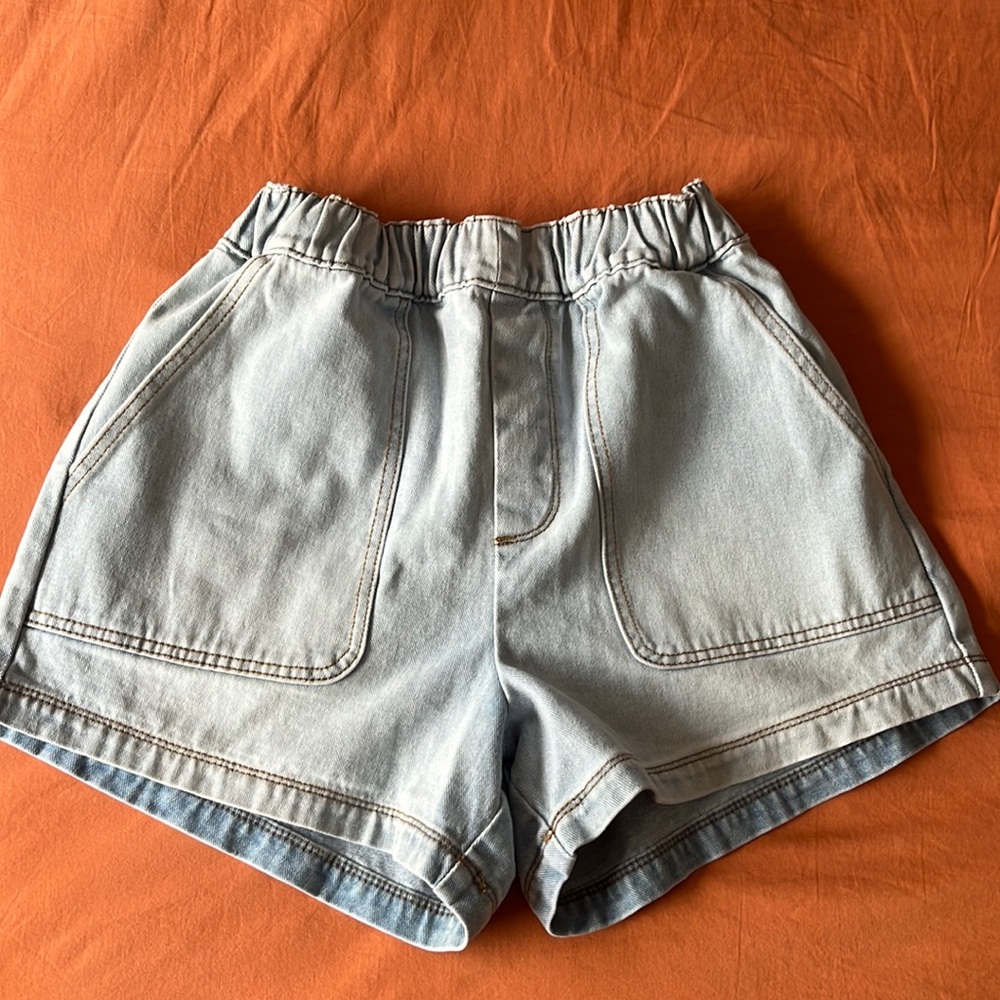 Billabong high waisted paper bag jean shorts